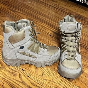 OKIY Tactical Boots Men's Size 39 Lightweight Combat Desert Tan Zip